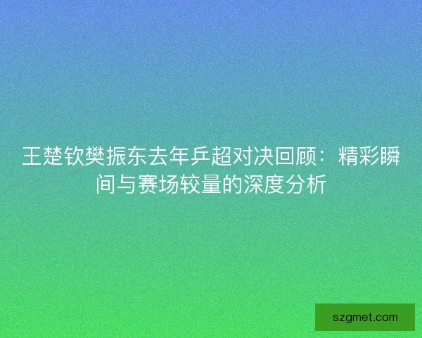 王楚钦樊振东去年乒超对决回顾:精彩瞬间与赛场较量的深度分析 王楚钦樊振东去年乒超对决回顾:精彩瞬间与赛场较量的深度分析