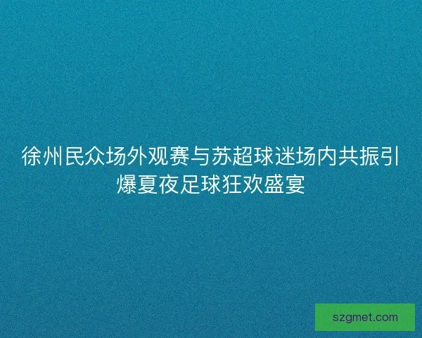 徐州民众场外观赛与苏超球迷场内共振引爆夏夜足球狂欢盛宴
